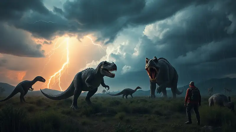 Tormenta feroz amenaza dinosaurios y sobreviviente