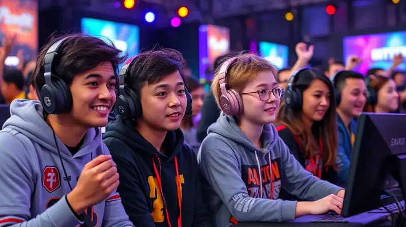 Jugadores diversos en emocionante torneo de esports