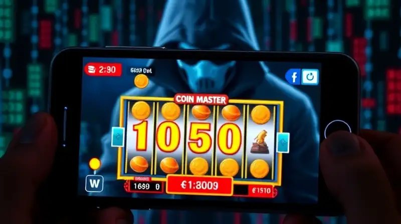 Pantalla de móvil con juego y hacker