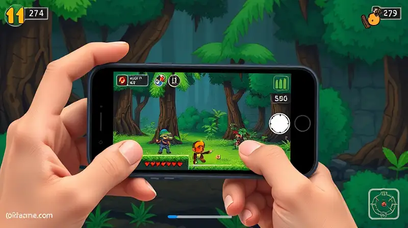 Personajes pixel art en juego 2D survival