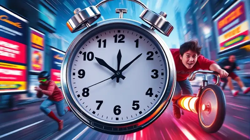 Cuenta regresiva intensa en ciudad futurista