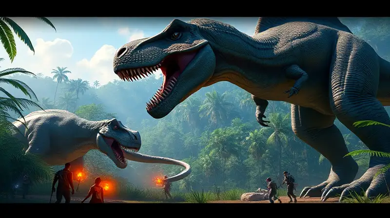 Dinosaurios gigantes y acción intensa en ARK