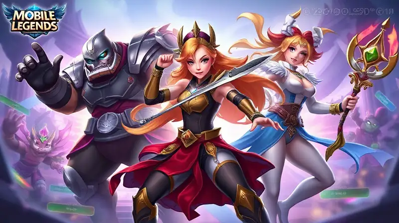 Tres héroes de Mobile Legends en batalla