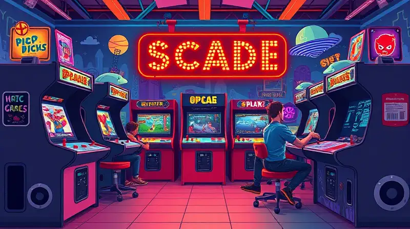 Arcades retro con arte pixel