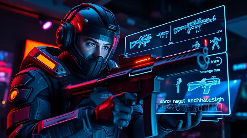 Soldado futurista personaliza armas con hologramas