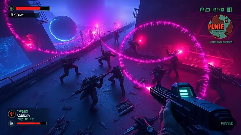 Mapa futurista zombi con batalla estratégica