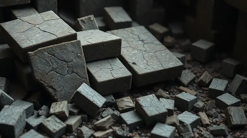 Bloques destruidos y escombros en Minecraft