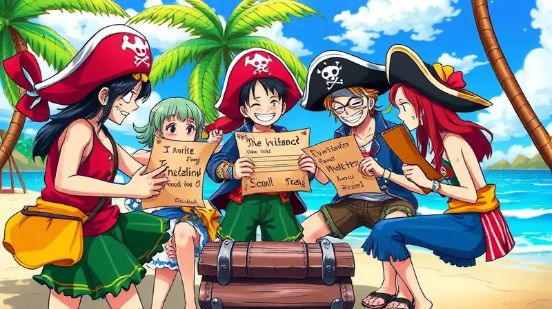 Reunión pirata animada con personajes vibrantes