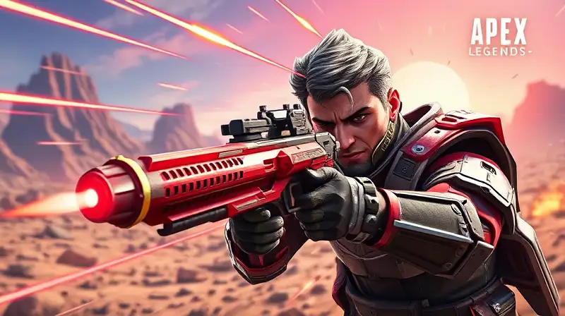 Personaje de Apex Legends disparando con HUD