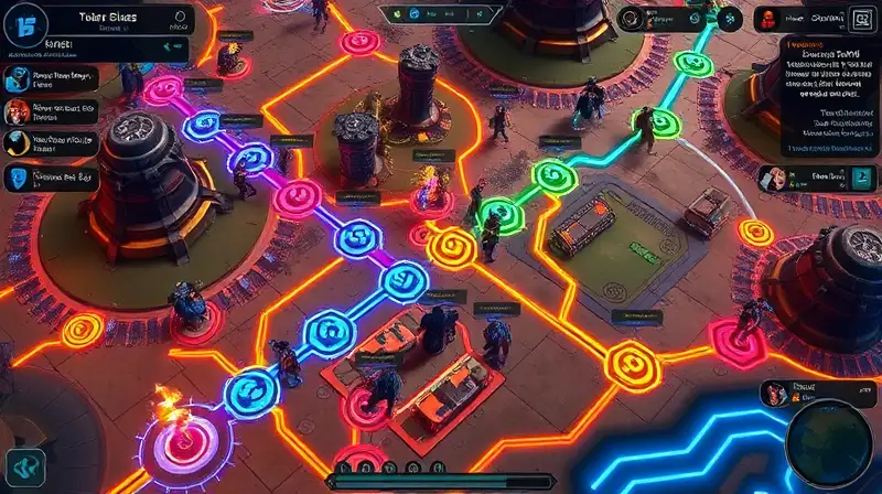Mapa multijugador cooperativo con interfaz futurista