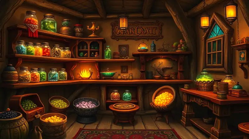 Interior de casa fantástica con luz cálida