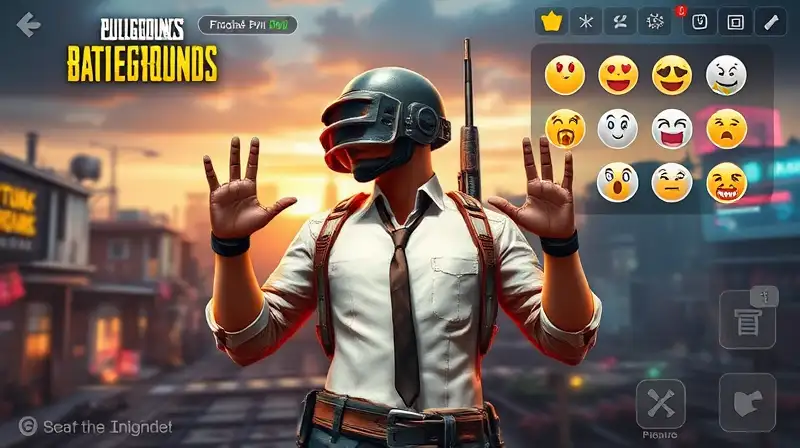 Personaje de PUBG Mobile haciendo emotes vibrantes