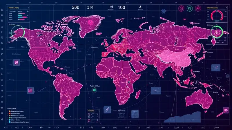 Mapa digital detallado con diseño futurista