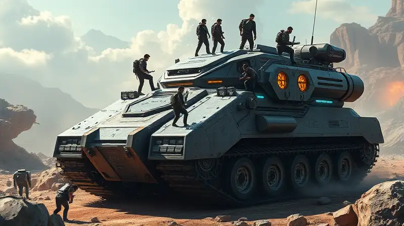 Máquina futurista ARK con jugadores y acción