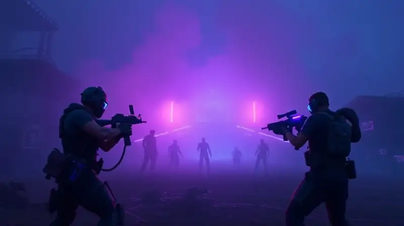 Batalla futurista en ruinas con sigilo