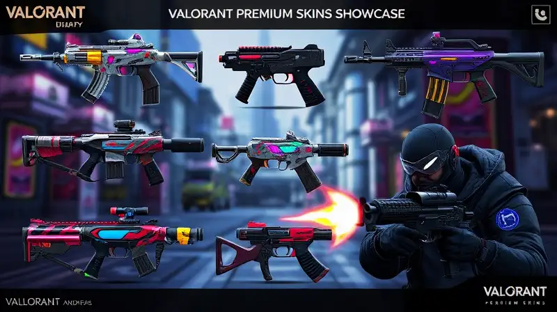 Skins premium vibrantes y futuristas en acción