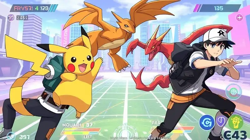 Entrenadores Pokémon luchan en ciudad futurista