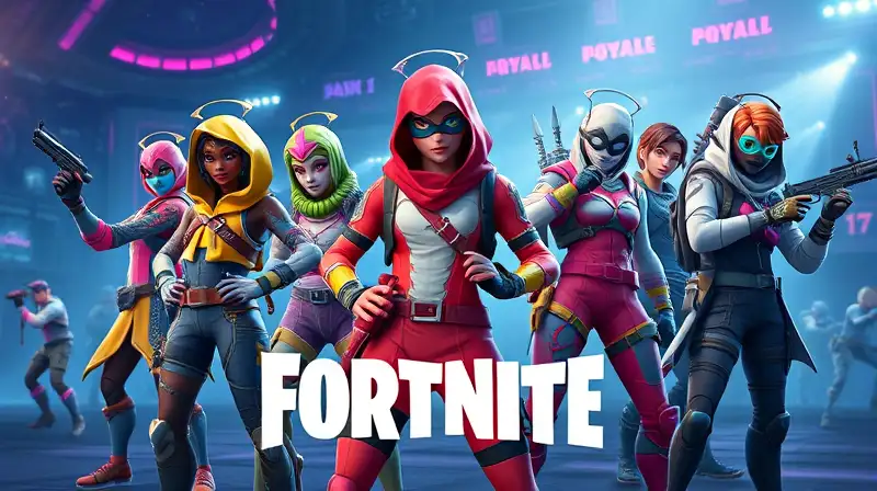 Personajes de Fortnite con skins vibrantes