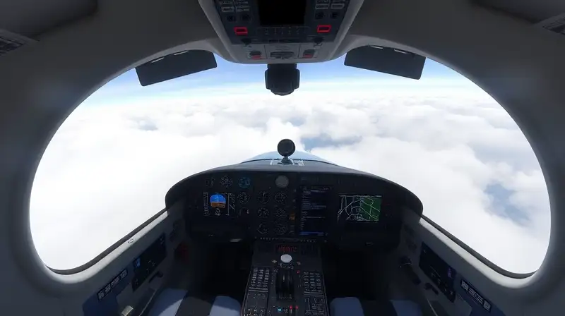 Cabina realista de X-Plane 12 avanzada