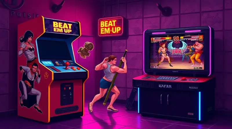Máquina arcade retro con juego moderno