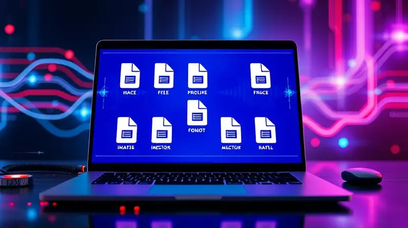 Portátil muestra íconos y herramientas digitales