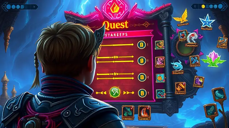 Gamer frente a tablero de misiones brillante