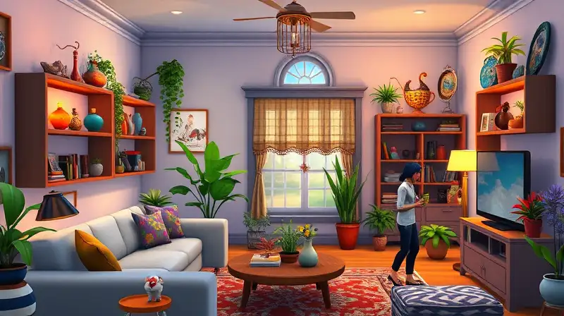 Sala vibrante en The Sims 4