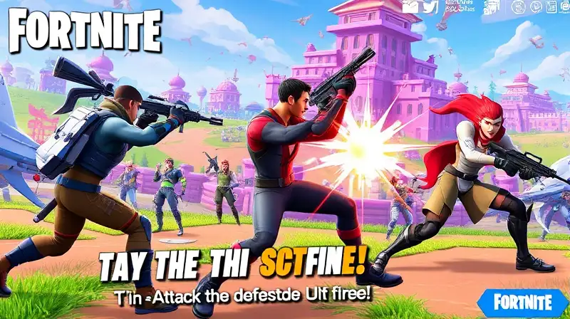 Personajes de Fortnite en batalla dinámica