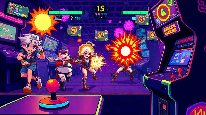 Acción arcade vibrante con gráficos pixelados