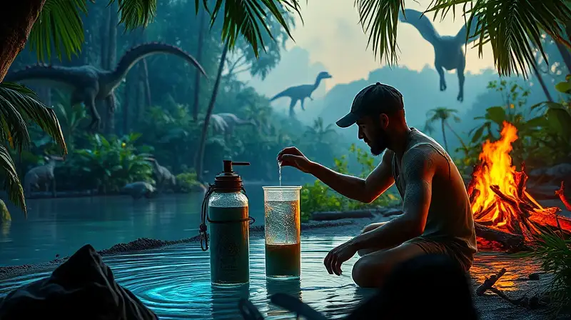 Superviviente purifica agua en jungla prehistórica
