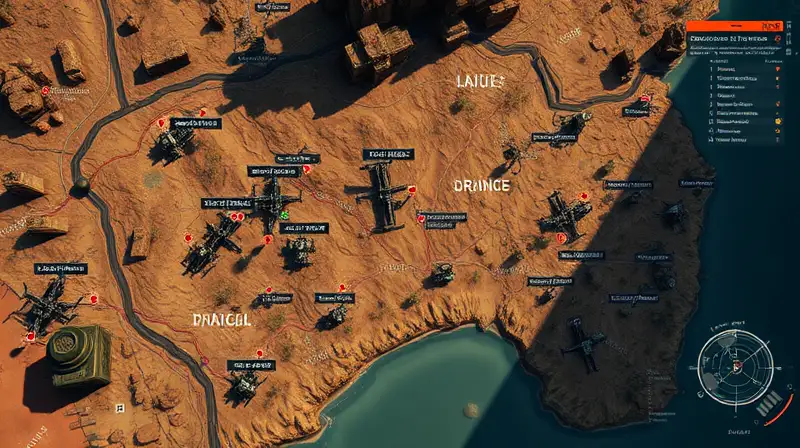Mapa futurista de supervivencia con vehículos