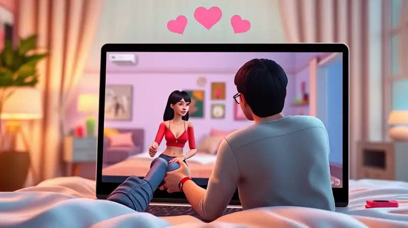 Pareja juega The Sims en laptop juntos