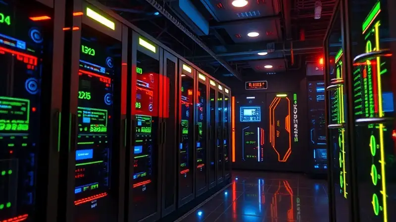 Servidores avanzados con luces y datos dinámicos