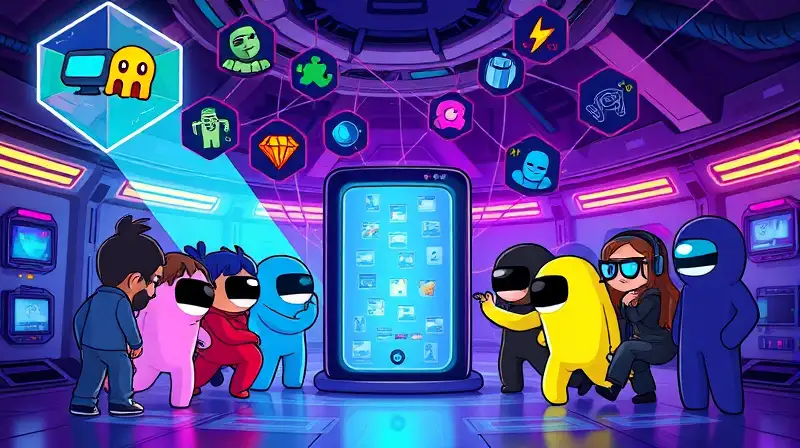 Personajes de Among Us en estación espacial