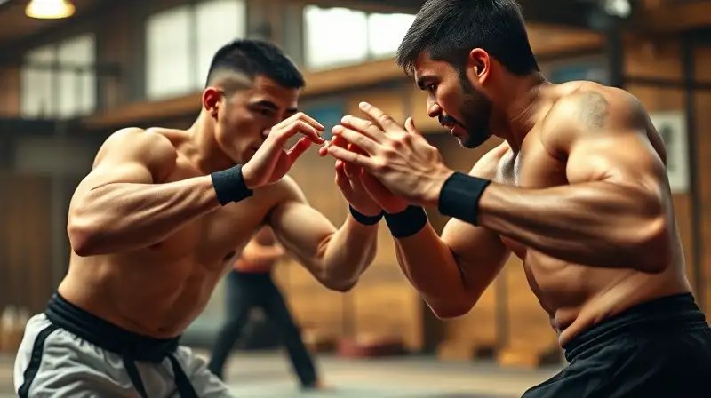 Artes marciales en movimiento intenso y dinámico