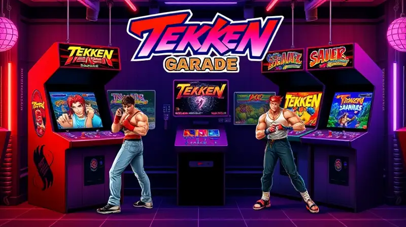Cabinas arcade clásicas con personajes pixelados