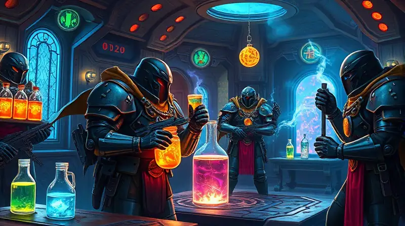 Laboratorio fantástico con soldados