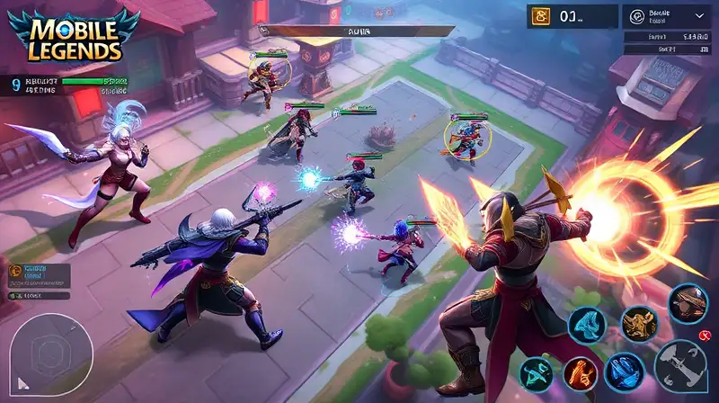 Juego intenso de Mobile Legends con estrategia