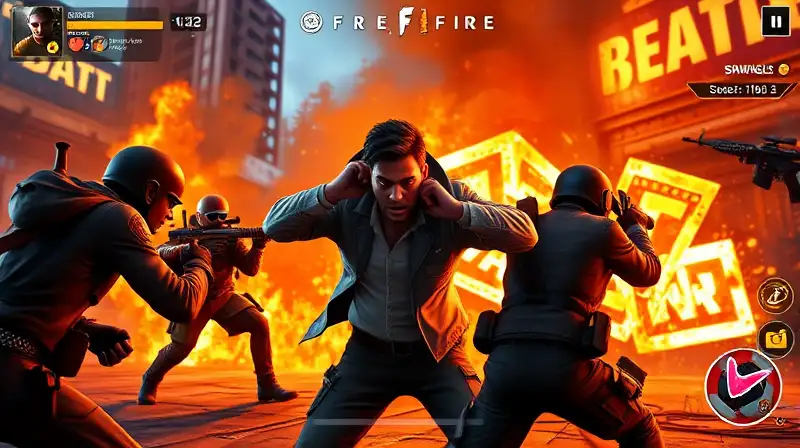 Batalla intensa de Free Fire con acción