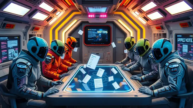Tripulantes e impostores votan en nave futurista