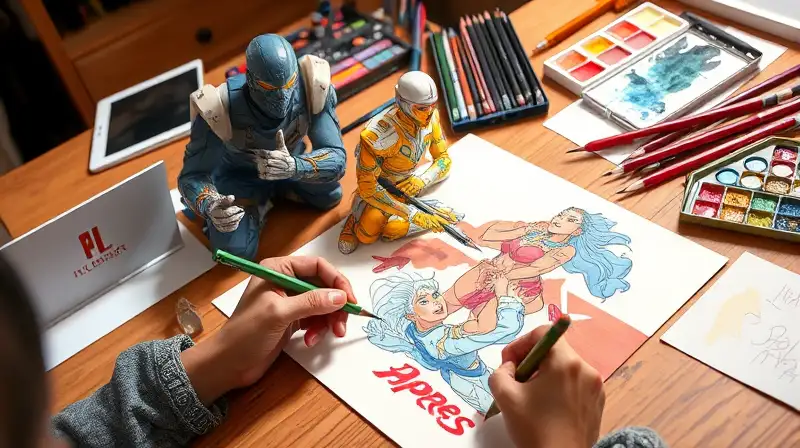 Bocetos vibrantes de Apex Legends con acuarela
