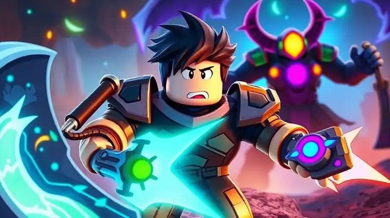 Avatar futurista en batalla con efectos mágicos