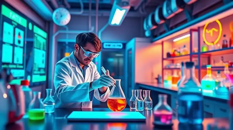 Laboratorio futurista con tecnología y experimentos