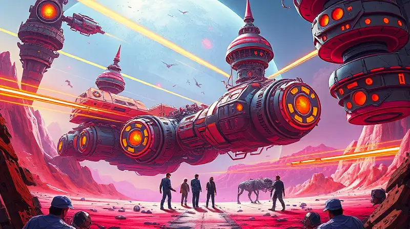 Máquinas futuristas y criaturas alienígenas interactivas