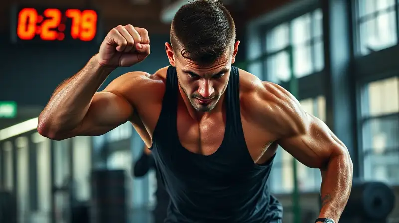 Atleta entrena intensamente con determinación constante