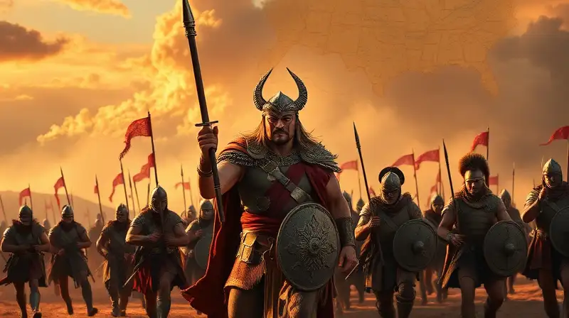 Rey bárbaro lidera batalla estratégica ardiente