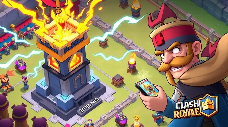 Batalla intensa en Clash Royale con Tesla