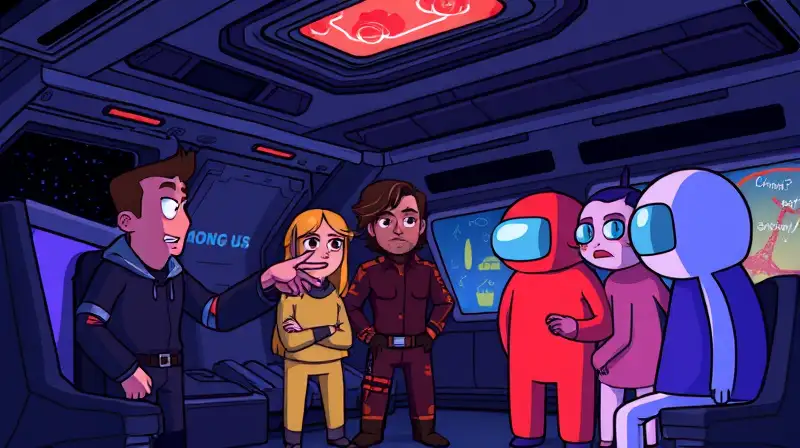 Personajes de Among Us discuten en nave