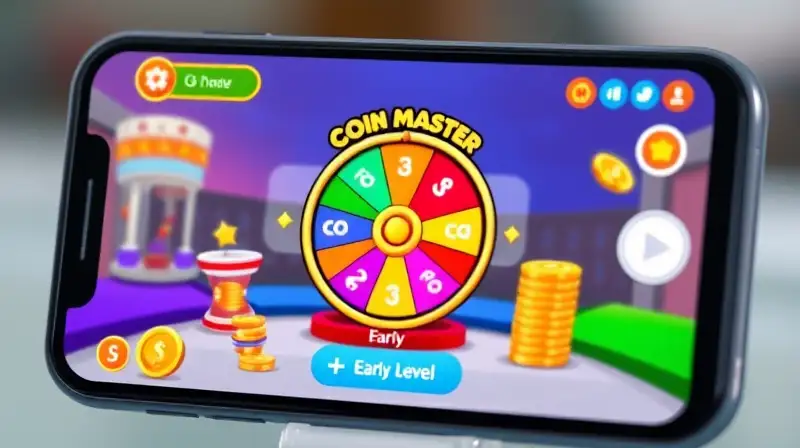 Pantalla móvil muestra juego Coin Master