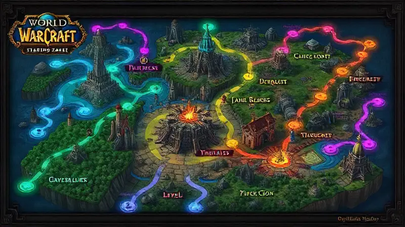 Mapa inicial de World of Warcraft con personajes